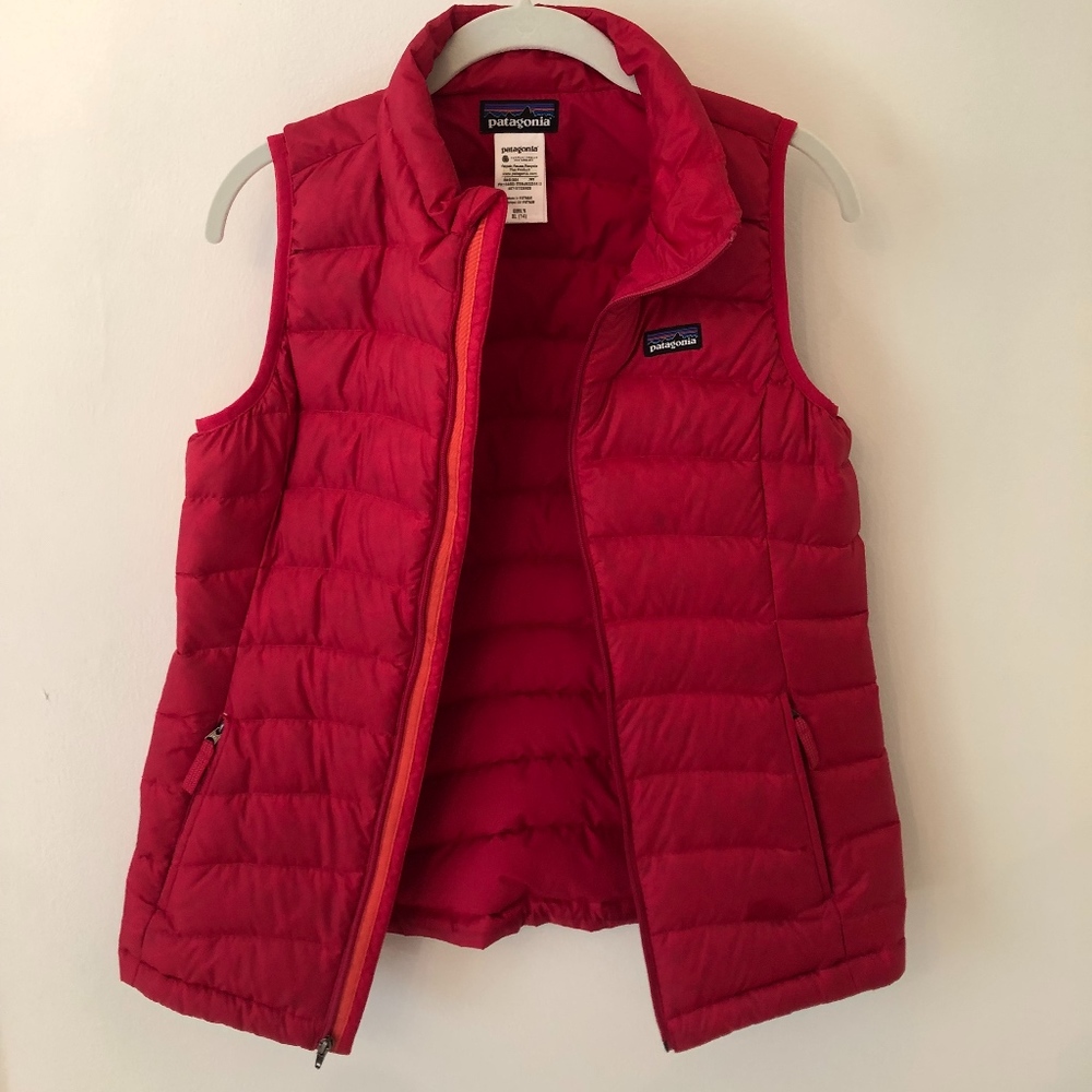 Girl's XL (14)  PATAGONIA Down Sweater Vest Red